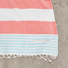 Load image into Gallery viewer, Dusty Rose Cabana Stripes Pocket Towel
