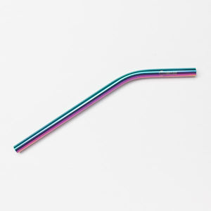 Bent Rainbow Metal Straw - 3 Pack